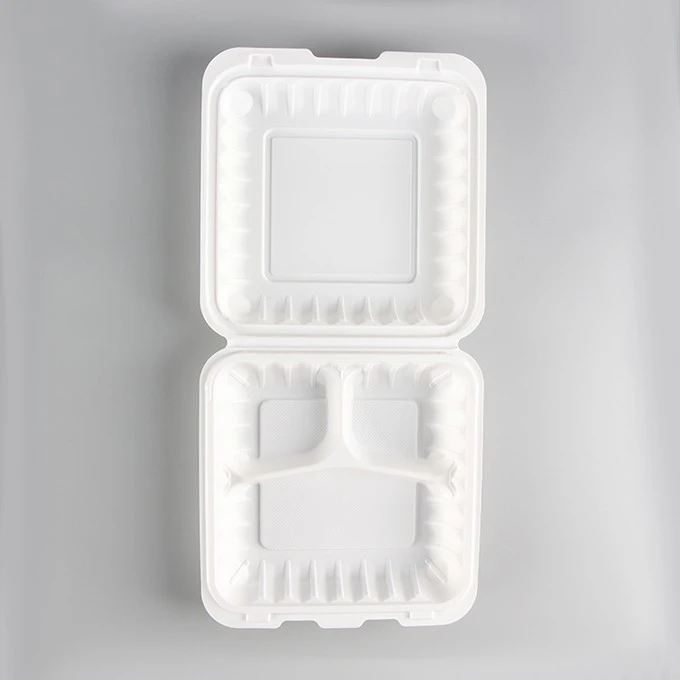 9x9x3inch Microwavable Take Out Food To Go Container PP Plastic Disposable Take Away Lunch Bento Box